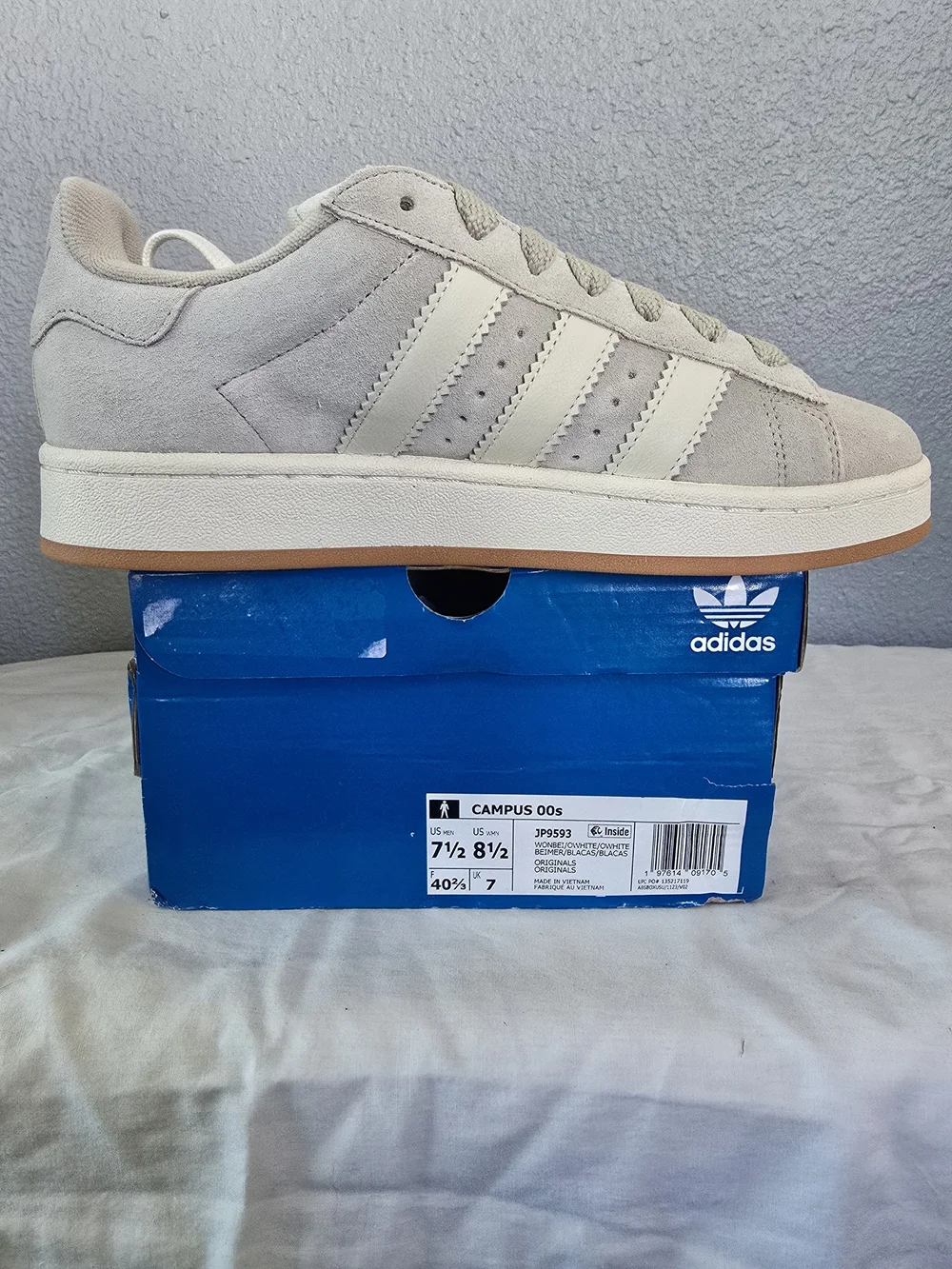adidas Campus 00s Suede Sneakers in Light Gray with Gum Sole